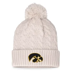 Alternative view of Women's Top Of The World Cream Iowa Hawkeyes Pearl Cuffed Knit Hat With Pom