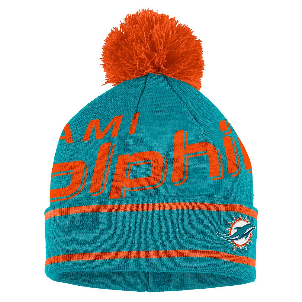 Women's WEAR By Erin Andrews Aqua Miami Dolphins Double Jacquard Cuffed Knit Hat With Pom And Gloves Set 3 Women's WEAR By Erin Andrews Aqua Miami Dolphins Double Jacquard Cuffed Knit Hat With Pom And Gloves Set - Image 3