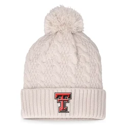 Alternative view of Women's Top Of The World Cream Texas Tech Red Raiders Pearl Cuffed Knit Hat With Pom
