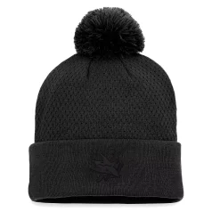 Women's Fanatics Branded Black San Jose Sharks Authentic Pro Road Cuffed Knit Hat With Pom
